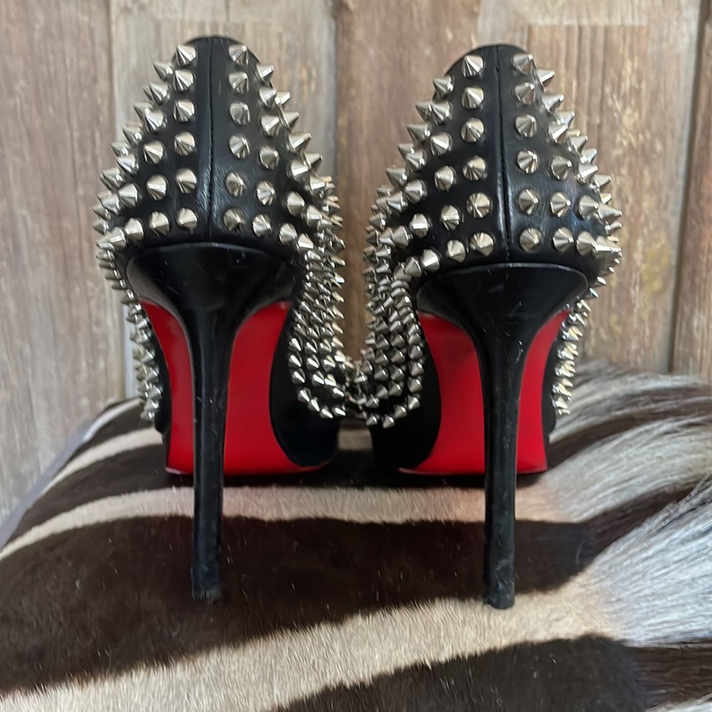 Christian Louboutin Black Spiked Heels - Picture 4 of 7